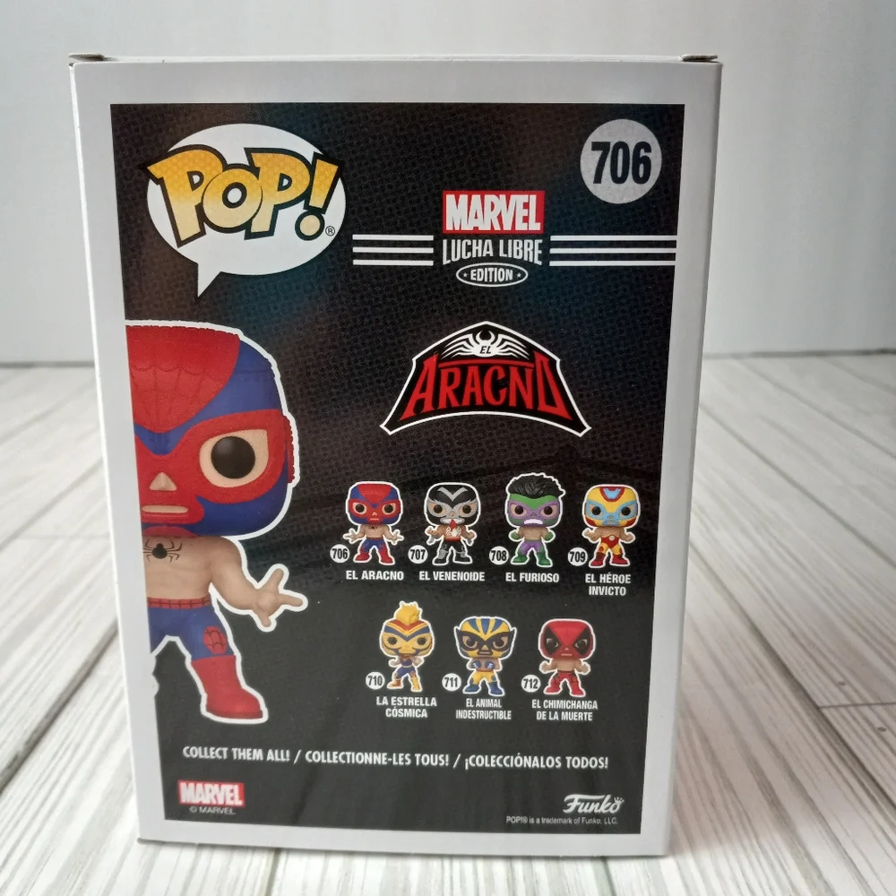 Marvel Lucha Libre El Aracno #706 Spiderman Bobble Head Funko Pop